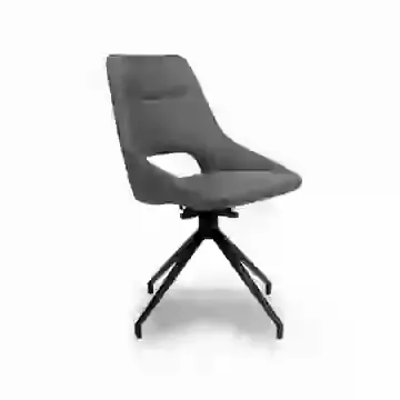 Contemporary Faux Leather Swivel Dining Chair with Pyramid Legs - Sold in Pairs